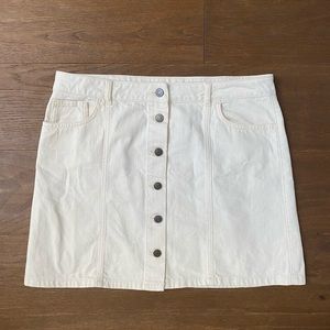 💕3 FOR $30 White Button Down denim miniskirt US12